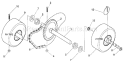 Wheel Assembly Diagram and Parts List for 536886531  Craftsman Snow Blower