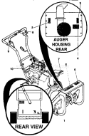 Decals Diagram and Parts List for 536886540  Craftsman Snow Blower