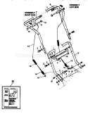 Handle Assembly Diagram and Parts List for 536886621  Craftsman Snow Blower