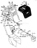 Chute Control Rod Assembl Diagram and Parts List for 536886650  Craftsman Snow Blower