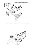 Frame Components Assembly Diagram and Parts List for 536886760  Craftsman Snow Blower
