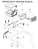 Headlight Diagram and Parts List for 536886810  Craftsman Snow Blower