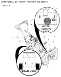 Decals Diagram and Parts List for 536886810  Craftsman Snow Blower