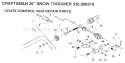 Chute Control Rod Diagram and Parts List for 536886810  Craftsman Snow Blower