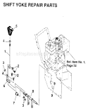 Shift Yoke Diagram and Parts List for 536886810  Craftsman Snow Blower
