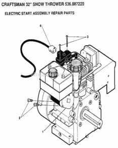 Page A Diagram and Parts List for 536887220  Craftsman Snow Blower