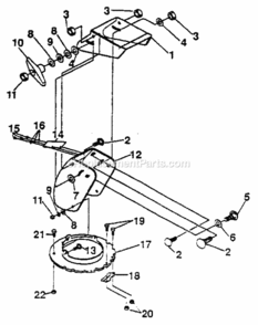 Page E Diagram and Parts List for 536887221  Craftsman Snow Blower