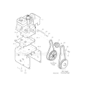 Engine Frame & Pulley Assembly Diagram and Parts List for 536887250  Craftsman Snow Blower