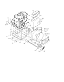 26" 7.75Hp Frame Diagram and Parts List for 536887750  Craftsman Snow Blower