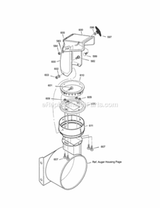 Page F Diagram and Parts List for 536887994  Craftsman Snow Blower