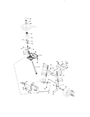 Steering Assembly Diagram and Parts List for 917273522  Craftsman Lawn Tractor