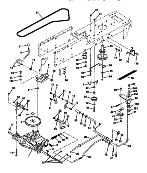 Ground Drive Diagram and Parts List for 917270612  Craftsman Lawn Tractor