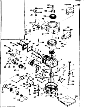 Basic Engine Diagram and Parts List for 143184292  Craftsman Engine