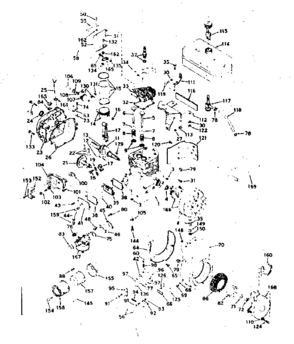 Basic Engine Diagram and Parts List for 143586112  Craftsman Engine