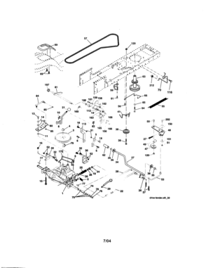 Ground Drive Diagram and Parts List for 917273757  Craftsman Lawn Tractor