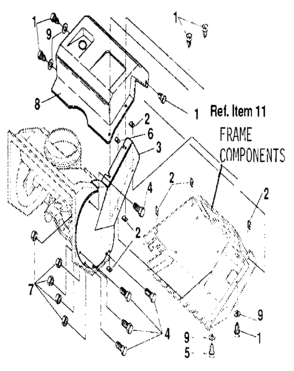Belt Cover Diagram and Parts List for 536884350  Craftsman Snow Blower