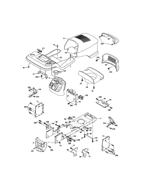 Chassis And Enclosure Diagram and Parts List for 9172736404  Craftsman Lawn Tractor