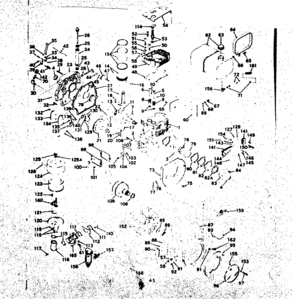 Basic Engine Diagram and Parts List for 143579072  Craftsman Engine