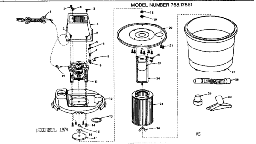Part Location Diagram of 20774 Craftsman Shop vacuum filter