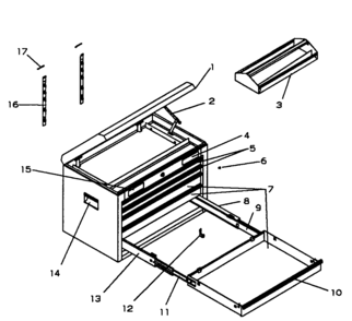 Tool Box Diagram and Parts List for 706597141  Craftsman Tool Stand & Cart