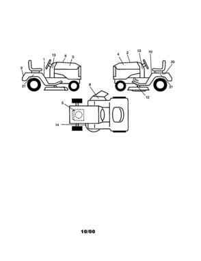 Decals Diagram and Parts List for 917270730  Craftsman Lawn Tractor