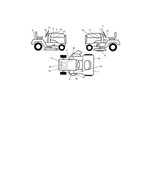 Decals Diagram and Parts List for 917273664  Craftsman Lawn Tractor