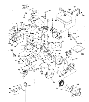 Basic Engine Diagram and Parts List for 143576182  Craftsman Engine