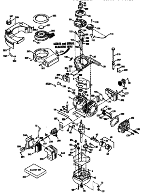 4 Cycle Engine Diagram and Parts List for 143945500  Craftsman Engine