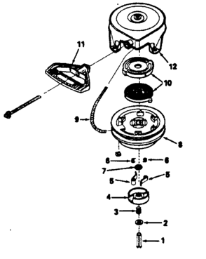 Rewind Starter No. 590630 Diagram and Parts List for 143796053  Craftsman Engine