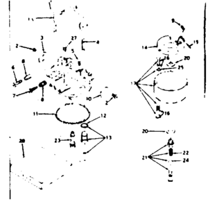 Carburetor Diagram and Parts List for 143589052  Craftsman Engine
