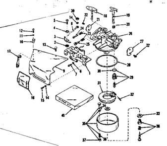 Carburetor And Speed Control Diagram and Parts List for 14360330  Craftsman Engine