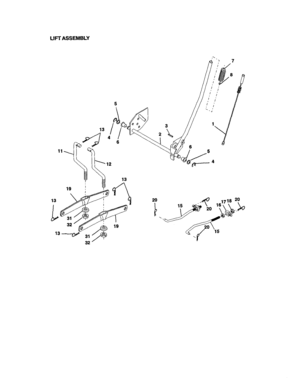 Lift Assembly Diagram and Parts List for 917272063  Craftsman Lawn Tractor