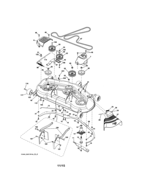 Mower Deck Diagram and Parts List for 917204041  Craftsman Lawn Tractor