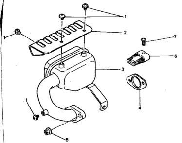 Muffler System Diagram and Parts List for 636299950  Craftsman Engine
