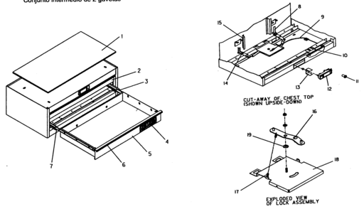 Chest Diagram and Parts List for 706655676  Craftsman Tool Stand & Cart