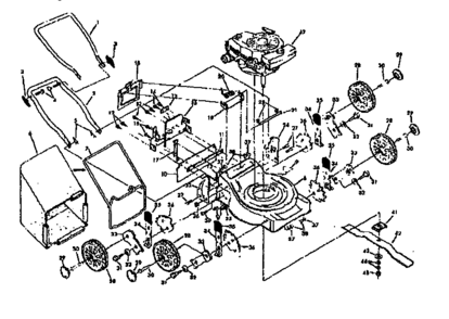 Replacement Parts Diagram and Parts List for 131907832  Craftsman Lawn Mower