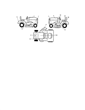 Decals Diagram and Parts List for 917274351  Craftsman Lawn Tractor