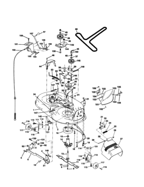 Mower Deck Diagram and Parts List for 944601880  Craftsman Lawn Tractor