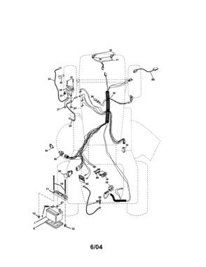 Electrical Diagram and Parts List for 917273638  Craftsman Lawn Tractor