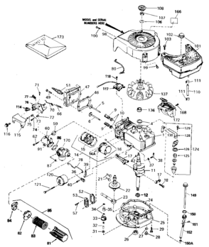 Replacement Parts Diagram and Parts List for 143384282  Craftsman Engine