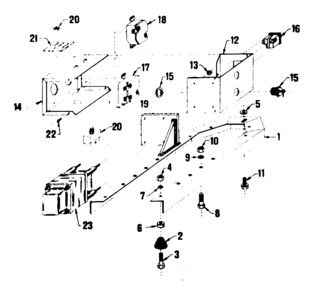 Mounting Base Diagram and Parts List for 58056040  Craftsman Engine