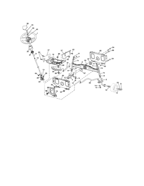 Steering Diagram and Parts List for 917287141  Craftsman Lawn Tractor