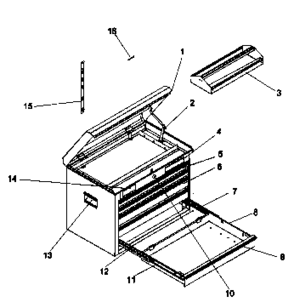 Chest Diagram and Parts List for 706619100  Craftsman Tool Stand & Cart