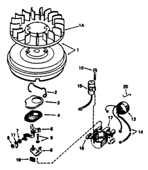 Magneto Diagram and Parts List for 143366152  Craftsman Engine