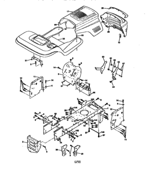 Chassis And Enclosures Diagram and Parts List for 917270642  Craftsman Lawn Tractor