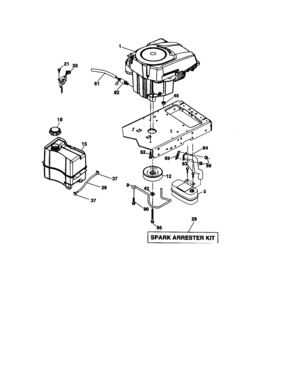 Engine Diagram and Parts List for 917276180  Craftsman Lawn Tractor