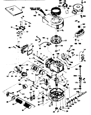 Engine Diagram and Parts List for 143364162  Craftsman Engine
