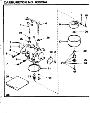 Replacement Parts Diagram and Parts List for 143740022  Craftsman Engine