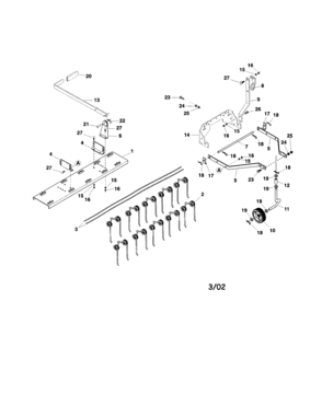 40" Tine Dethatcher Diagram and Parts List for 486243001  Craftsman Lawn Tractor