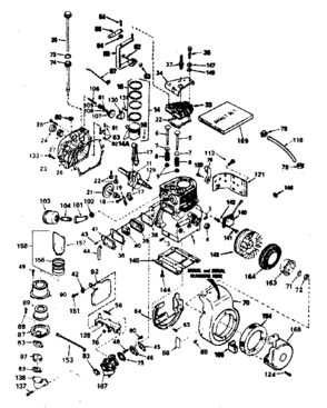 Basic Engine Diagram and Parts List for 143786152  Craftsman Engine